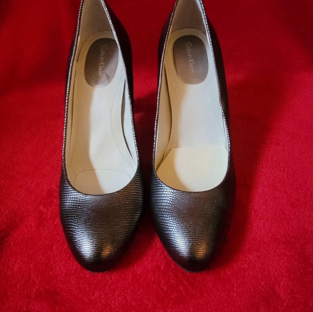 Calvin Klein Silver/Black heels